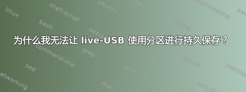 为什么我无法让 live-USB 使用分区进行持久保存？