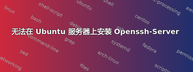 无法在 Ubuntu 服务器上安装 Openssh-Server