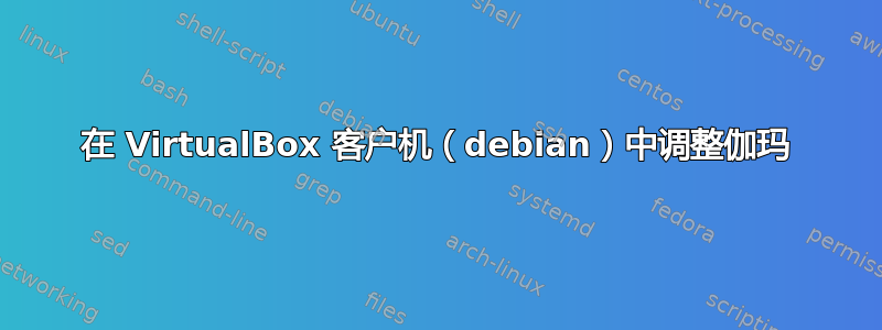 在 VirtualBox 客户机（debian）中调整伽玛