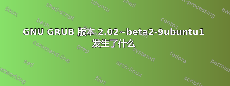 GNU GRUB 版本 2.02~beta2-9ubuntu1 发生了什么