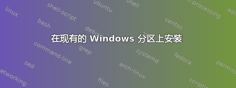 在现有的 Windows 分区上安装