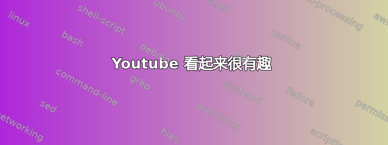 Youtube 看起来很有趣