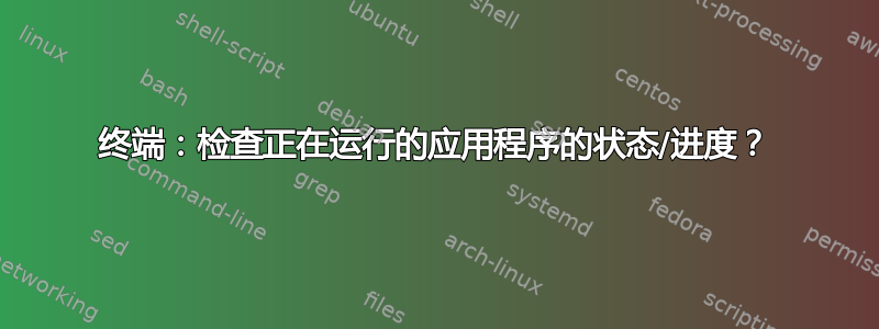 终端：检查正在运行的应用程序的状态/进度？