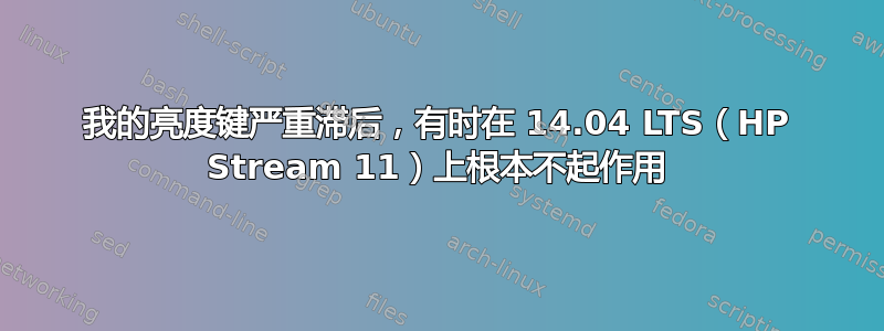 我的亮度键严重滞后，有时在 14.04 LTS（HP Stream 11）上根本不起作用