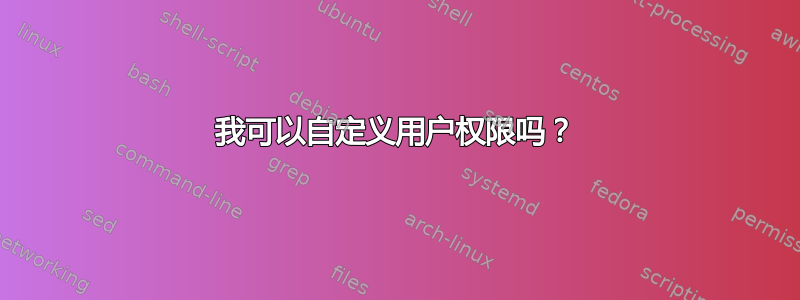 我可以自定义用户权限吗？