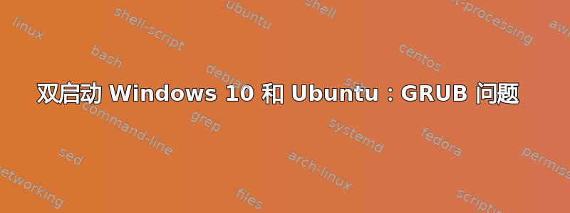 双启动 Windows 10 和 Ubuntu：GRUB 问题 