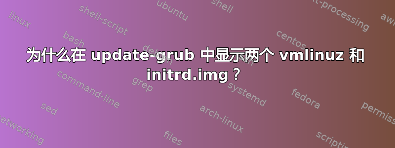 为什么在 update-grub 中显示两个 vmlinuz 和 initrd.img？