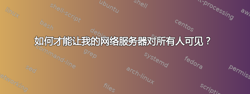 如何才能让我的网络服务器对所有人可见？