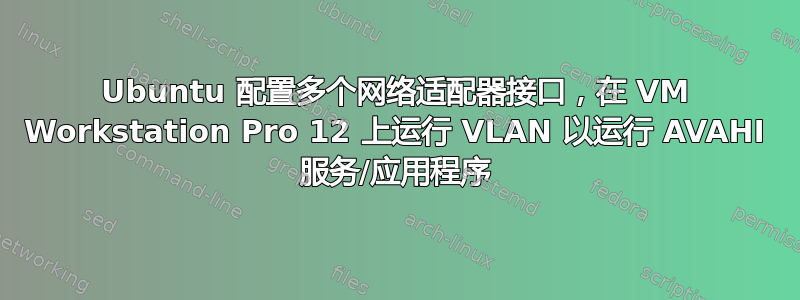 Ubuntu 配置多个网络适配器接口，在 VM Workstation Pro 12 上运行 VLAN 以运行 AVAHI 服务/应用程序