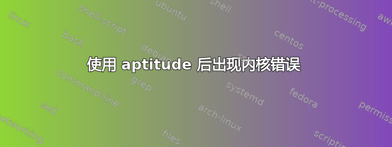 使用 aptitude 后出现内核错误