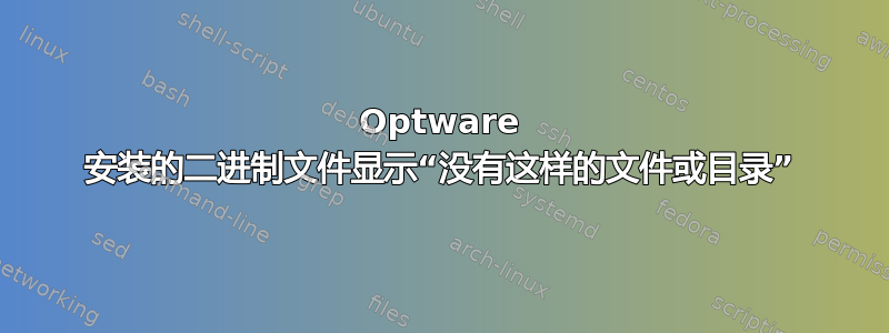 Optware 安装的二进制文件显示“没有这样的文件或目录”