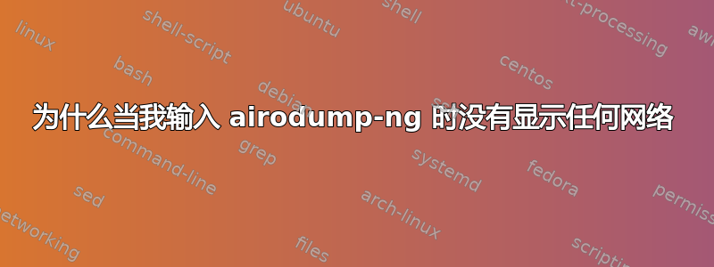 为什么当我输入 airodump-ng 时没有显示任何网络