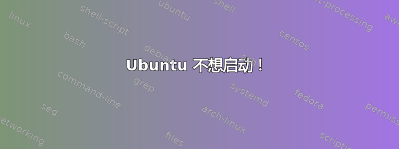 Ubuntu 不想启动！