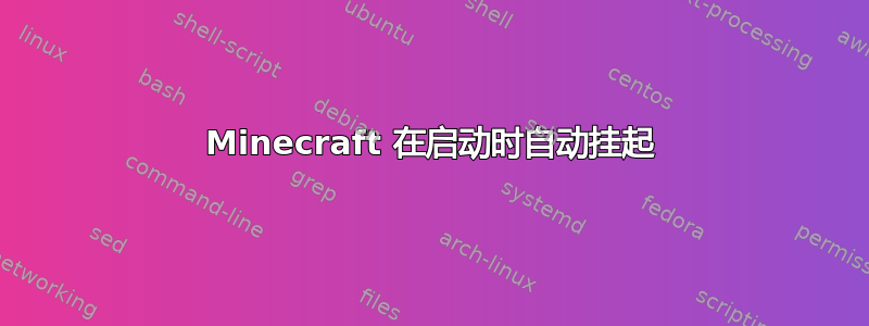 Minecraft 在启动时自动挂起