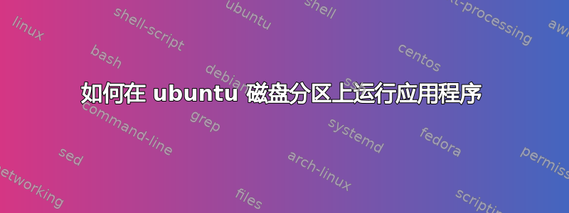 如何在 ubuntu 磁盘分区上运行应用程序