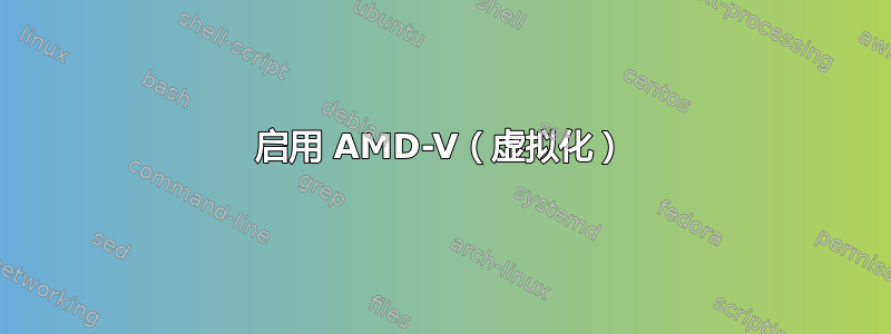 启用 AMD-V（虚拟化）