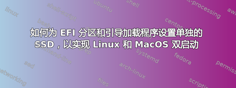 如何为 EFI 分区和引导加载程序设置单独的 SSD，以实现 Linux 和 MacOS 双启动