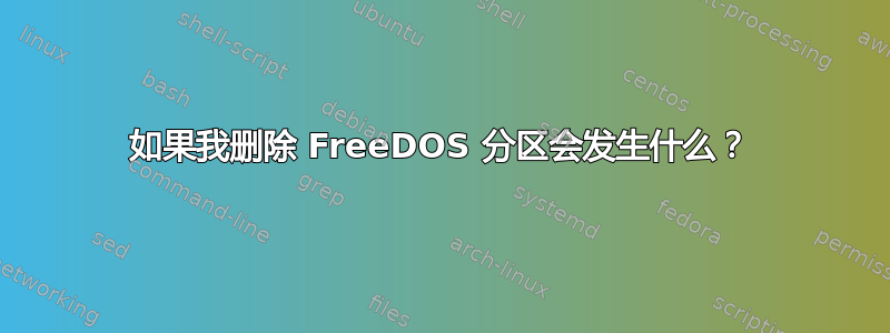 如果我删除 FreeDOS 分区会发生什么？