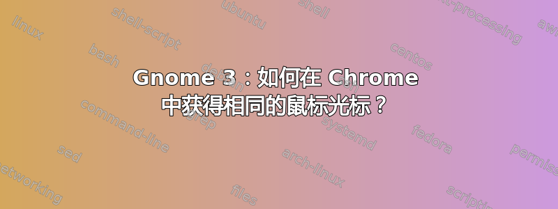 Gnome 3：如何在 Chrome 中获得相同的鼠标光标？