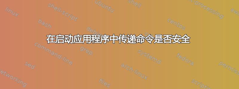 在启动应用程序中传递命令是否安全