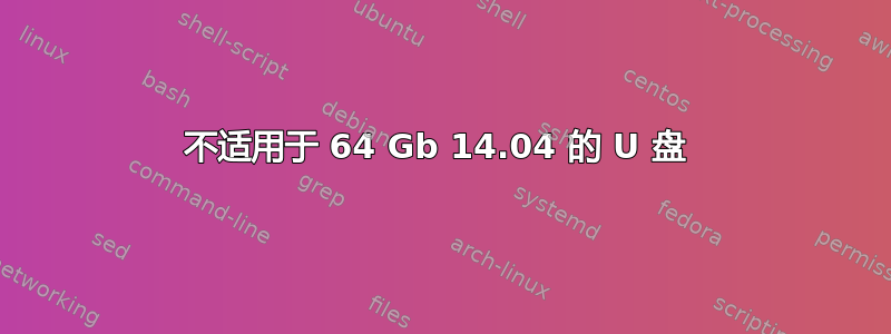 不适用于 64 Gb 14.04 的 U 盘 