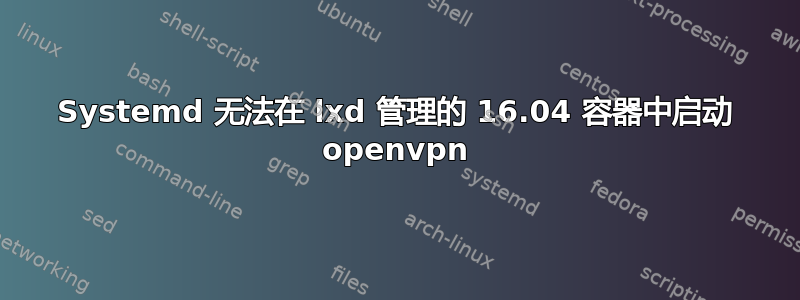 Systemd 无法在 lxd 管理的 16.04 容器中启动 openvpn