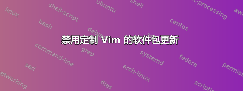 禁用定制 Vim 的软件包更新