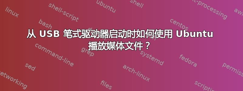 从 USB 笔式驱动器启动时如何使用 Ubuntu 播放媒体文件？