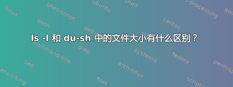 ls -l 和 du-sh 中的文件大小有什么区别？