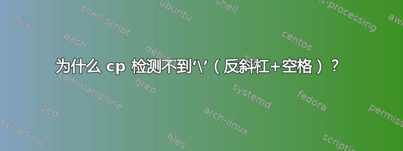 为什么 cp 检测不到‘\’（反斜杠+空格）？