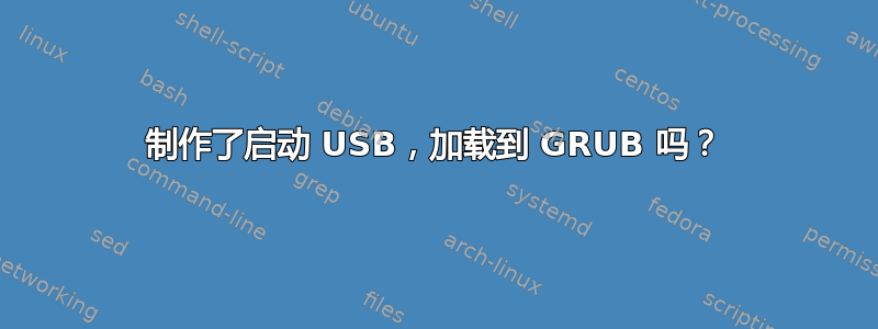 制作了启动 USB，加载到 GRUB 吗？