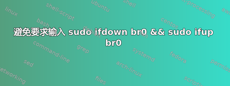 避免要求输入 sudo ifdown br0 && sudo ifup br0