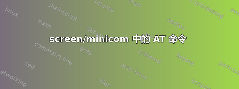 screen/minicom 中的 AT 命令