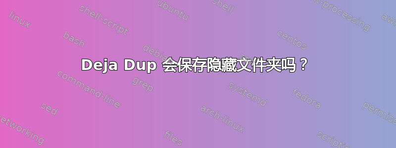 Deja Dup 会保存隐藏文件夹吗？