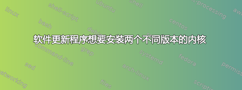 软件更新程序想要安装两个不同版本的内核