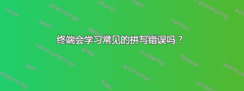 终端会学习常见的拼写错误吗？