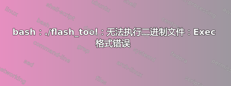 bash：./flash_tool：无法执行二进制文件：Exec 格式错误 