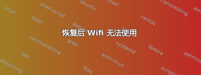 恢复后 Wifi 无法使用