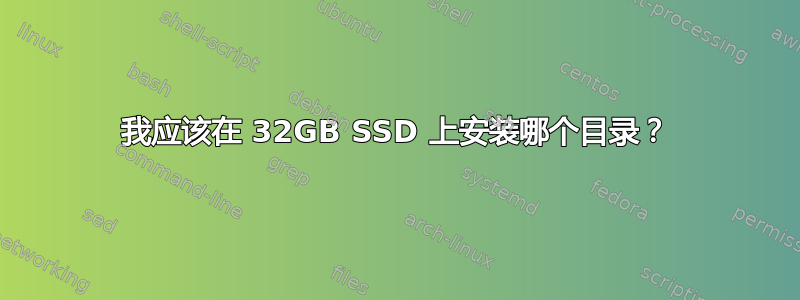 我应该在 32GB SSD 上安装哪个目录？