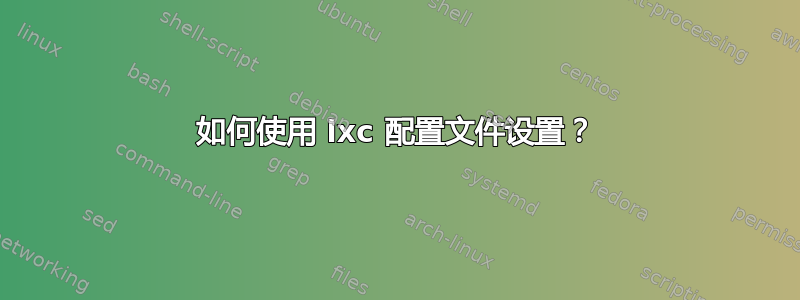 如何使用 lxc 配置文件设置？