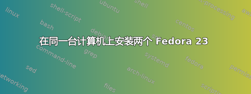 在同一台计算机上安装两个 Fedora 23