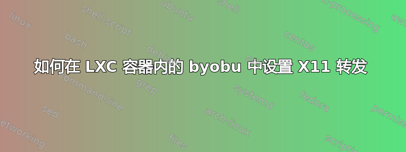 如何在 LXC 容器内的 byobu 中设置 X11 转发