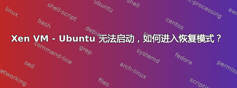 Xen VM - Ubuntu 无法启动，如何进入恢复模式？