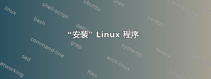 “安装” Linux 程序 