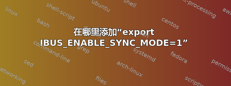 在哪里添加“export IBUS_ENABLE_SYNC_MODE=1”