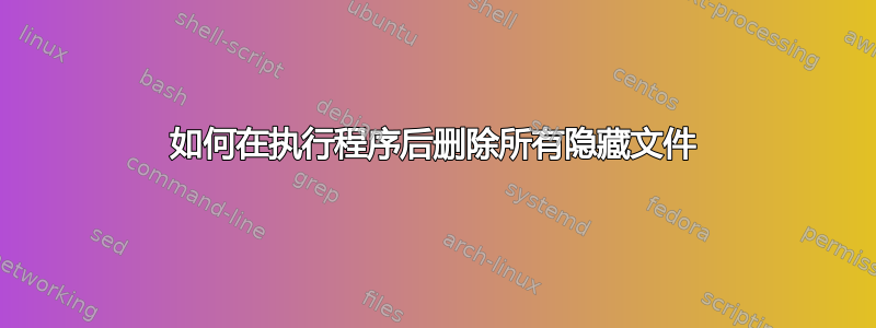 如何在执行程序后删除所有隐藏文件