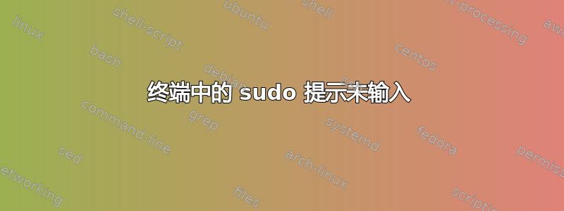 终端中的 sudo 提示未输入