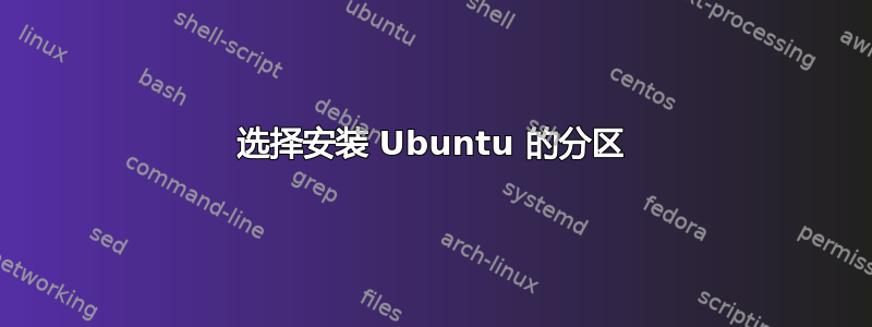 选择安装 Ubuntu 的分区