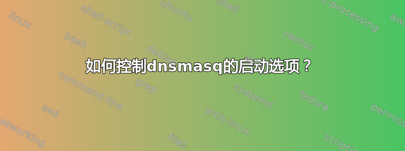 如何控制dnsmasq的启动选项？