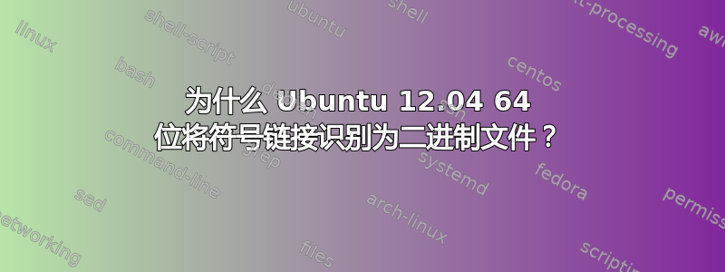 为什么 Ubuntu 12.04 64 位将符号链接识别为二进制文件？